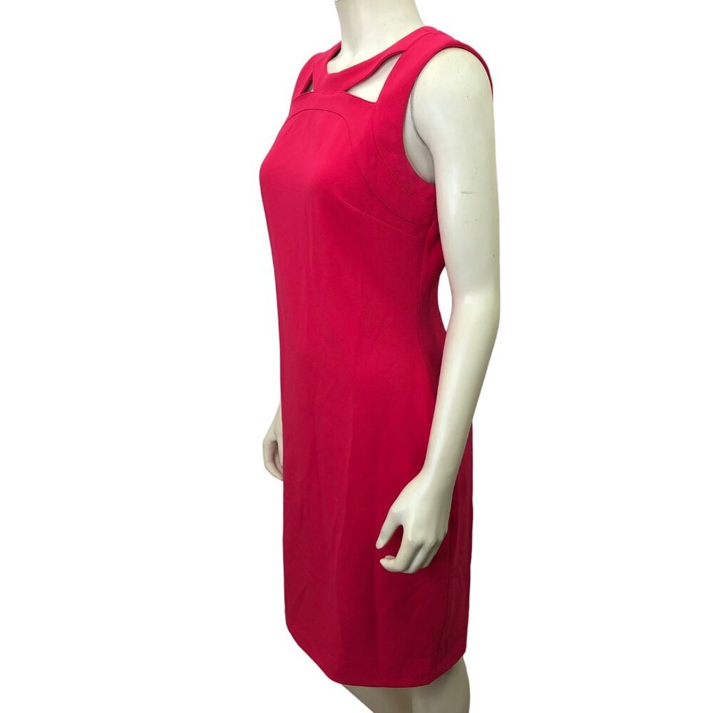 CALVIN KLEIN SHEATH CUT OUT FRONT crepe scuba‎ DRESS SIZE 10 - Picture 3 of 6